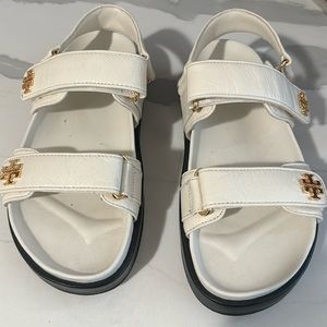 Tori Burch white Dad sandals size 7